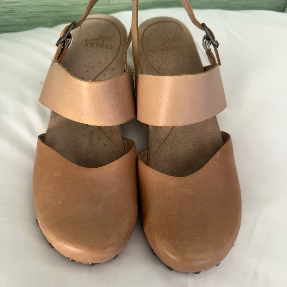 Dansko Tan Leather Clog Mule - Picture 9 of 10